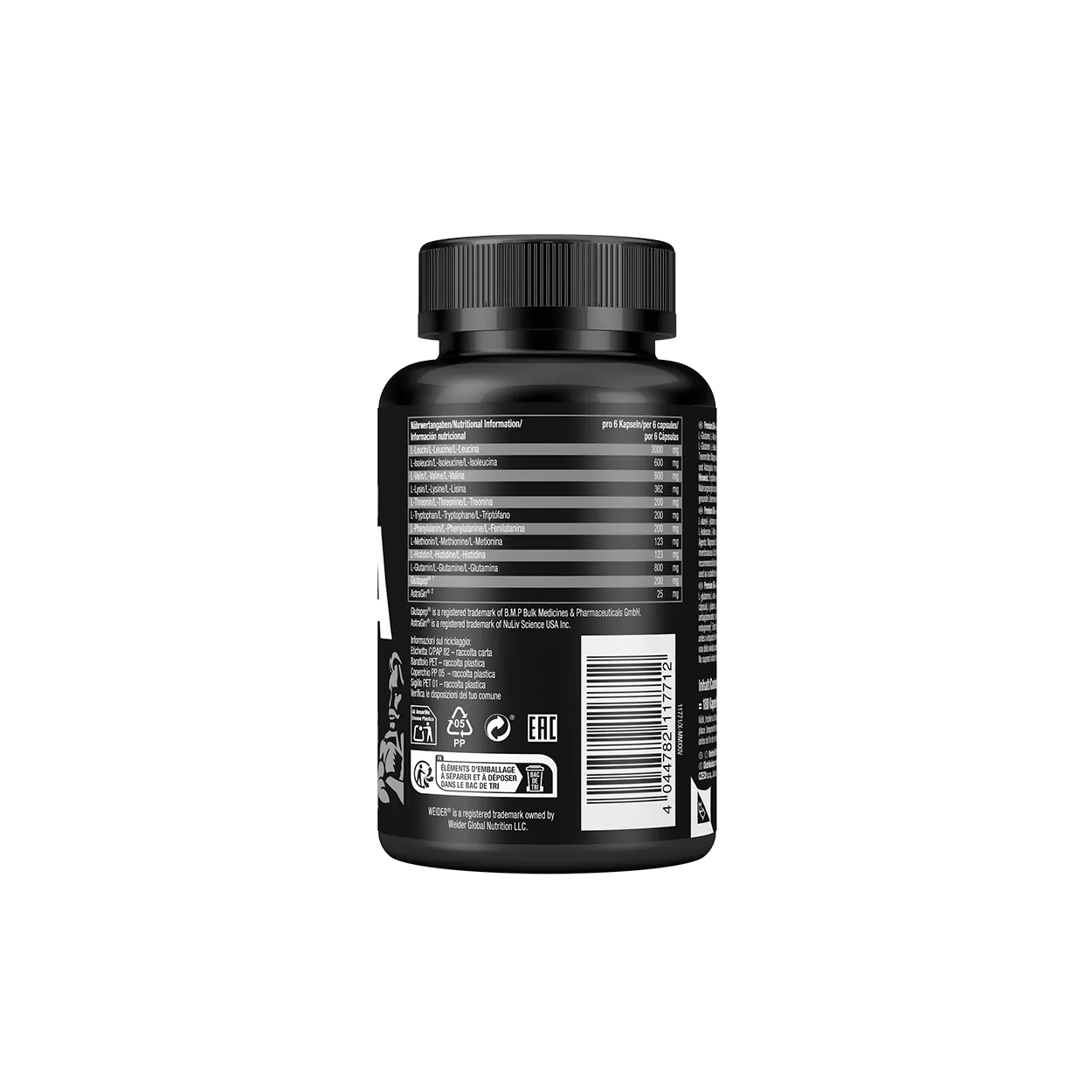 Weider Premium EAA + L-Glutamine gélules 180 unités avec AstraGin