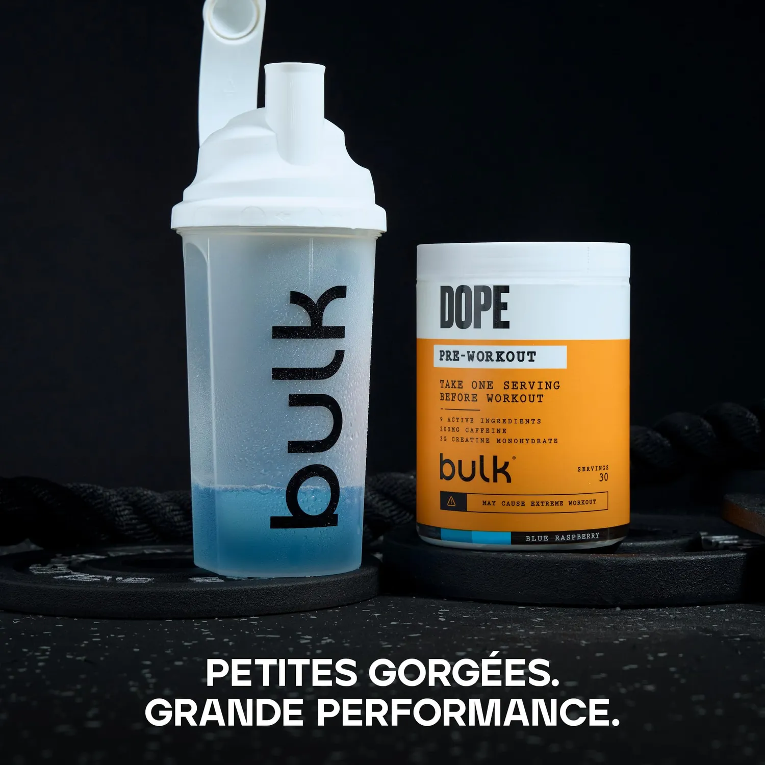 BULK Dope Pré-Workout poudre Framboise Bleu caféine créatine