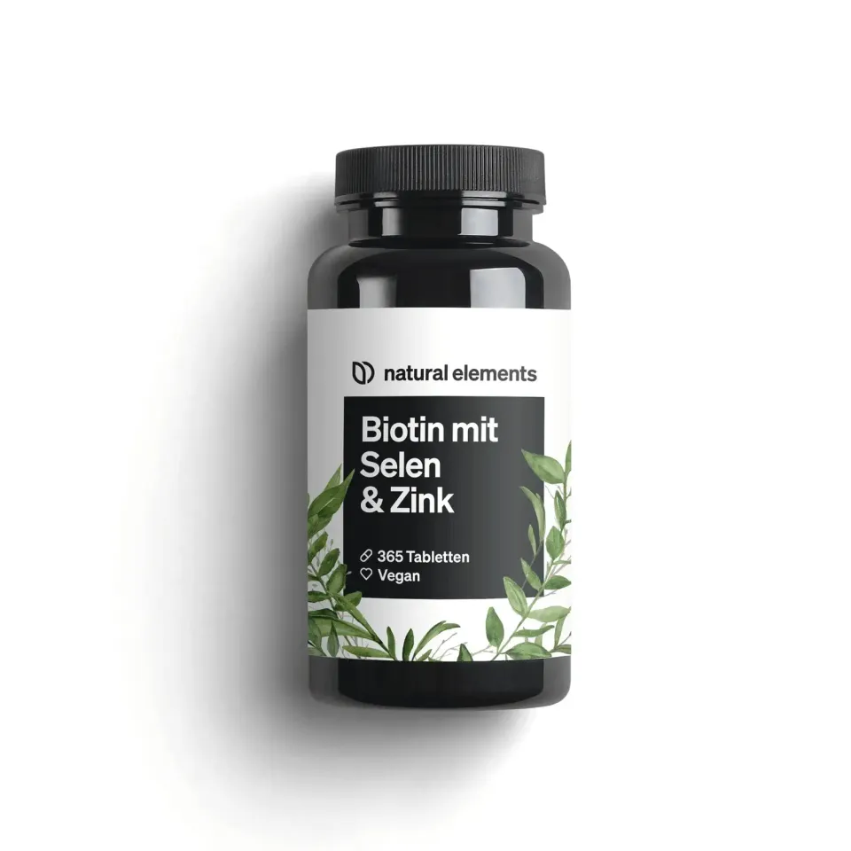 Natural Elements Biotine avec sélénium et zinc comprimés 365, 12 mois