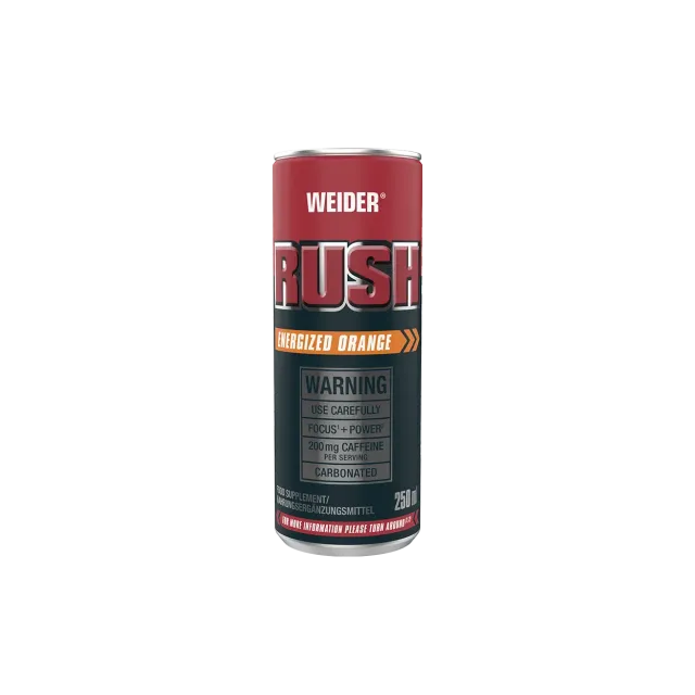 Weider Rush RTD booster pré-entraînement Orange, fruits rouges 250 ml
