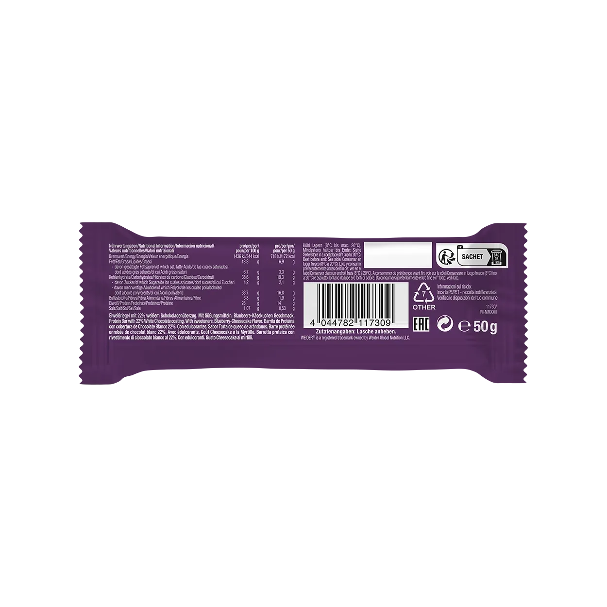 Weider Joe's Soft Protein Bar barre protéinée Cookie-Dough Peanut