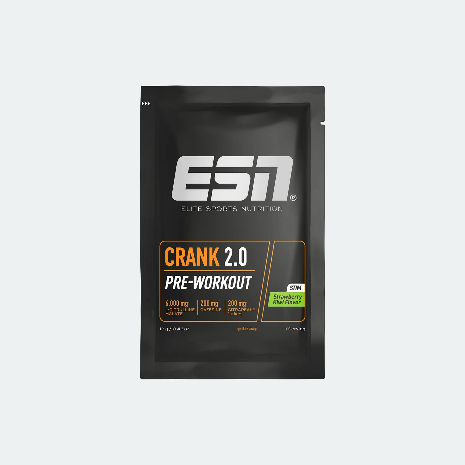 ESN Crank 2.0 pré-workout Strawberry Kiwi 13 g caféine