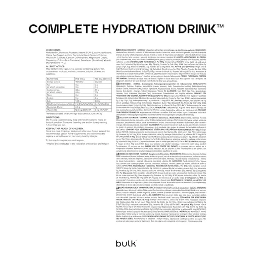 BULK Complete Hydration Drink boisson d’hydratation orange 2,5 kg