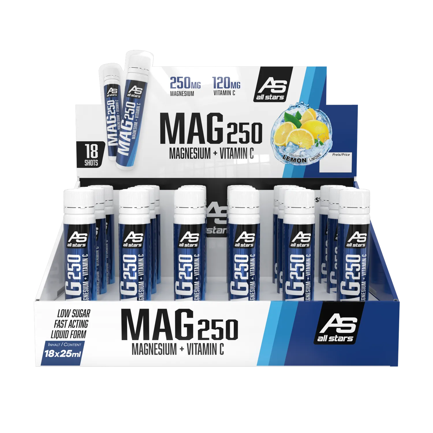 AllStars MAG 250 magnésium liquide ampoule citron 25 ml