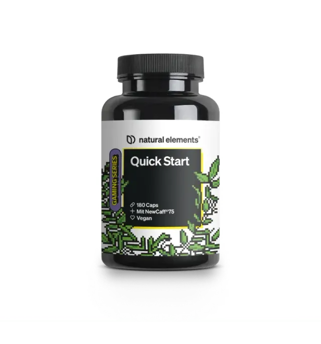 Natural Elements Quick Start gélules de caféine 180 – 2 phases