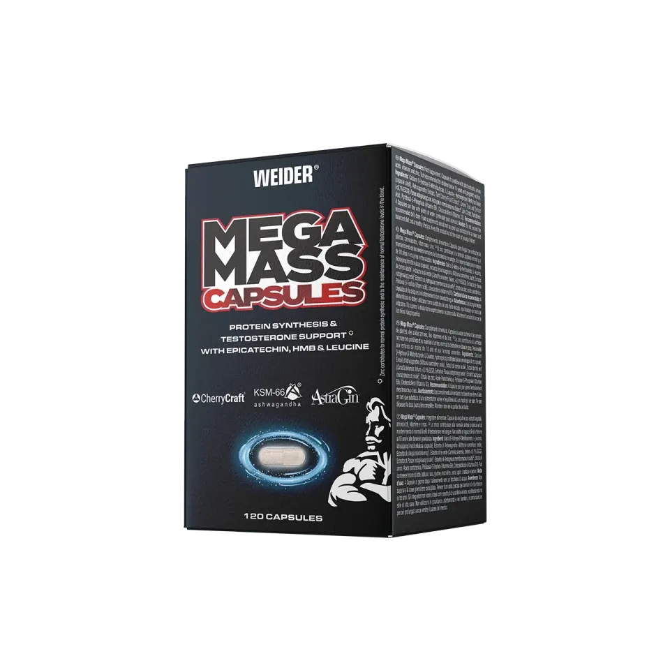 Weider Mega Mass Caps capsules 120 gélules après entraînement