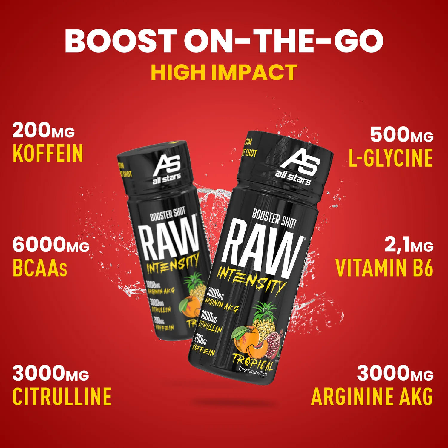 AllStars Intensity Booster Shot pré-workout Tropical 1 shot caféiné