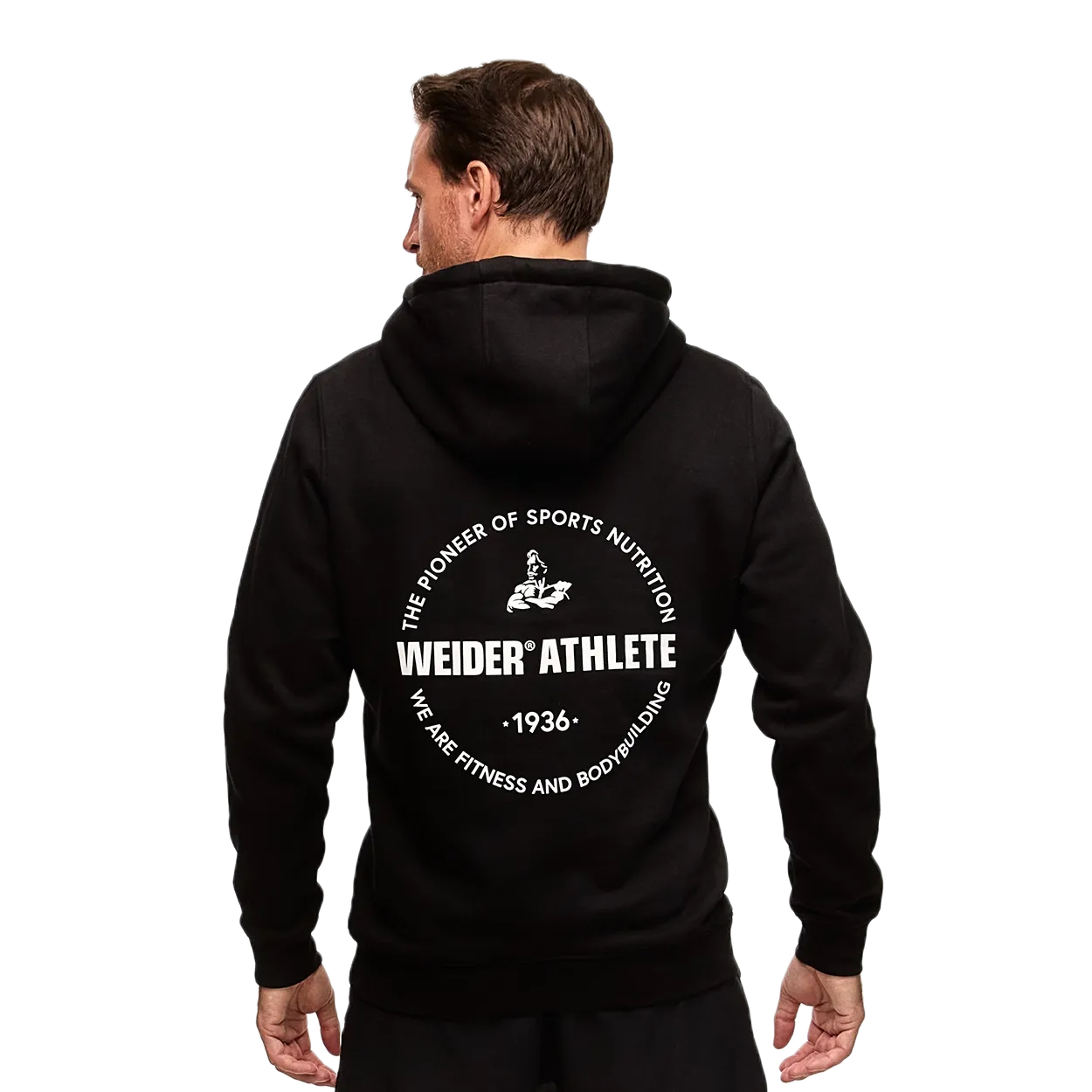 Weider Pioneer Black hoodie noir unisexe à capuche