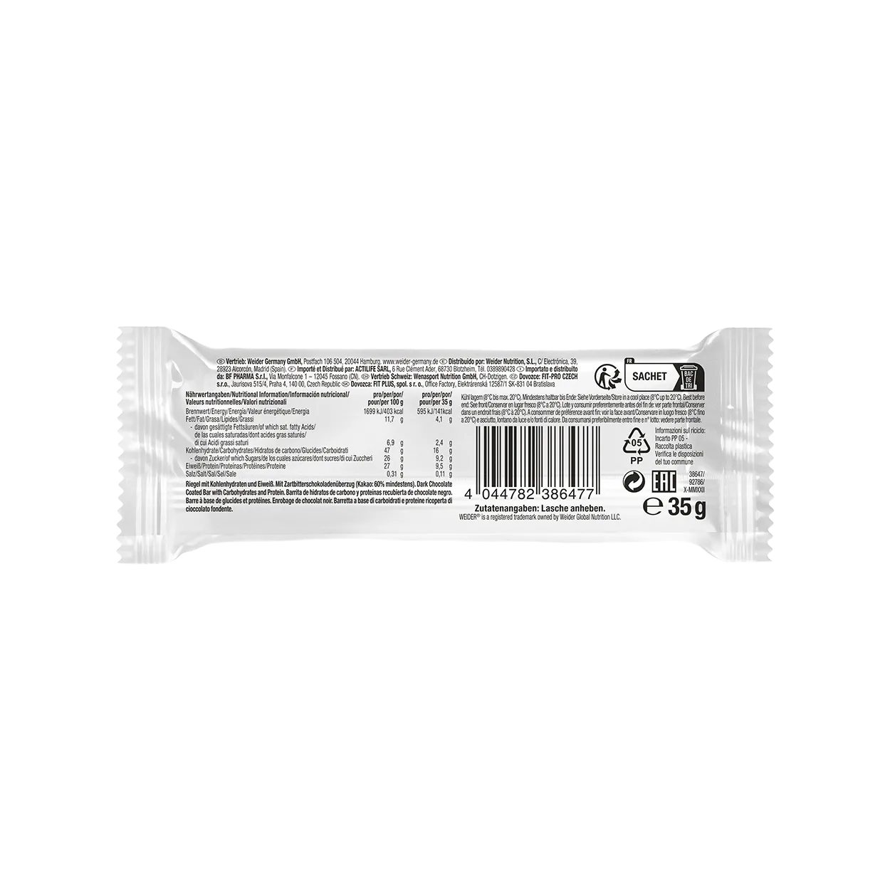 Weider Classic Protein Bar barre protéinée 24 barres lait