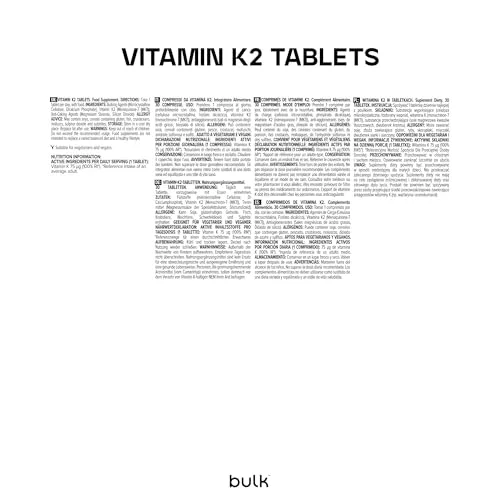 BULK Comprimés de vitamine K2 90 comprimés MK-7