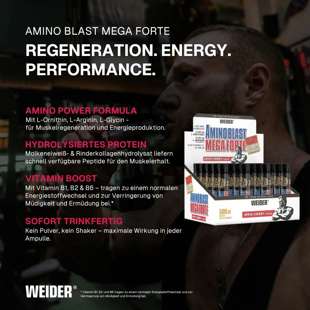 Weider Amino Blast Mega Forte ampoules pomme-cerise 20 x 25 ml