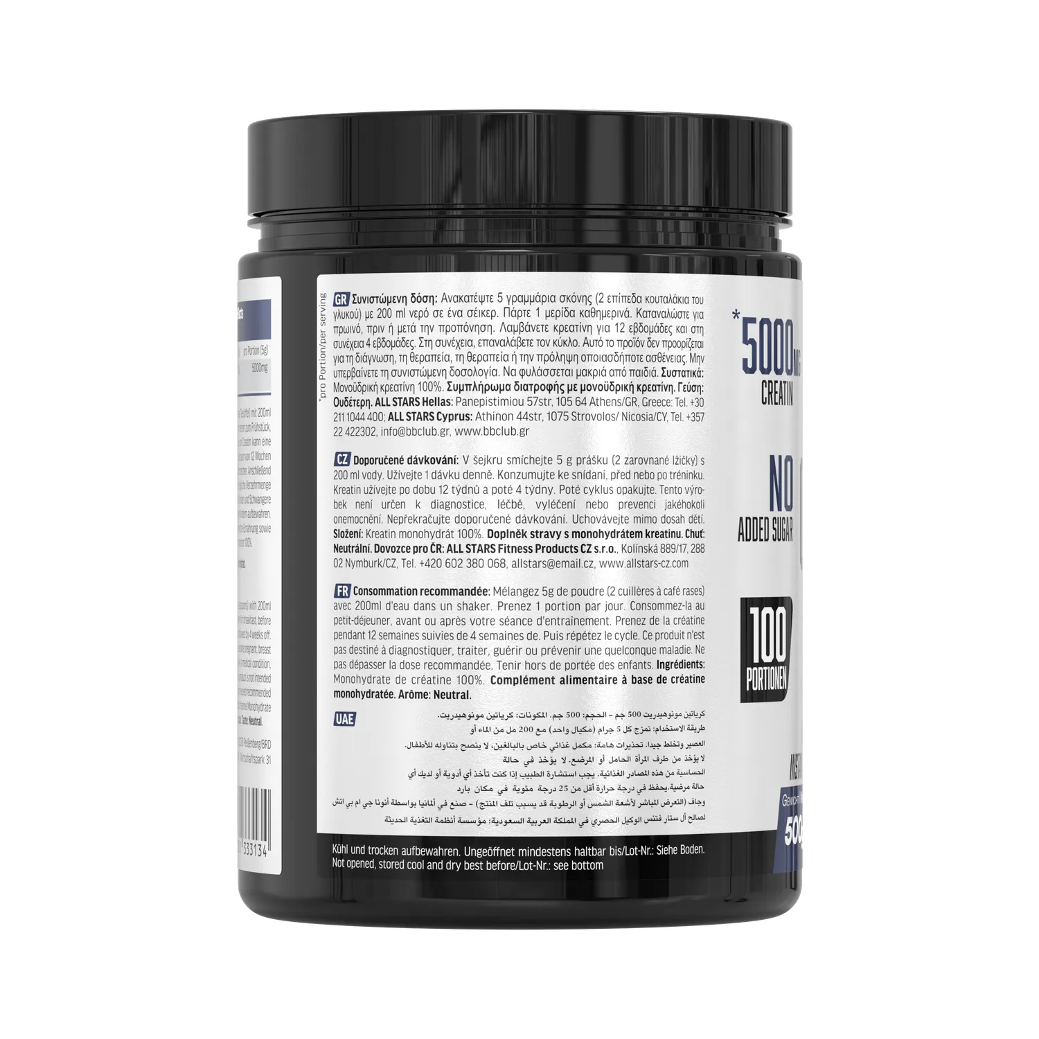 AllStars Creatin Monohydrat Créatine en poudre 500 g sans arôme