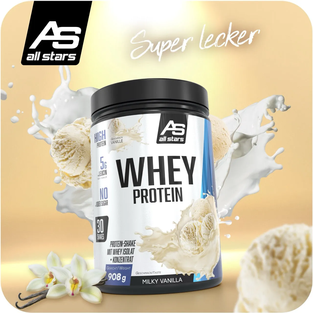 All Stars Whey Protein poudre 908 g concentré isolate