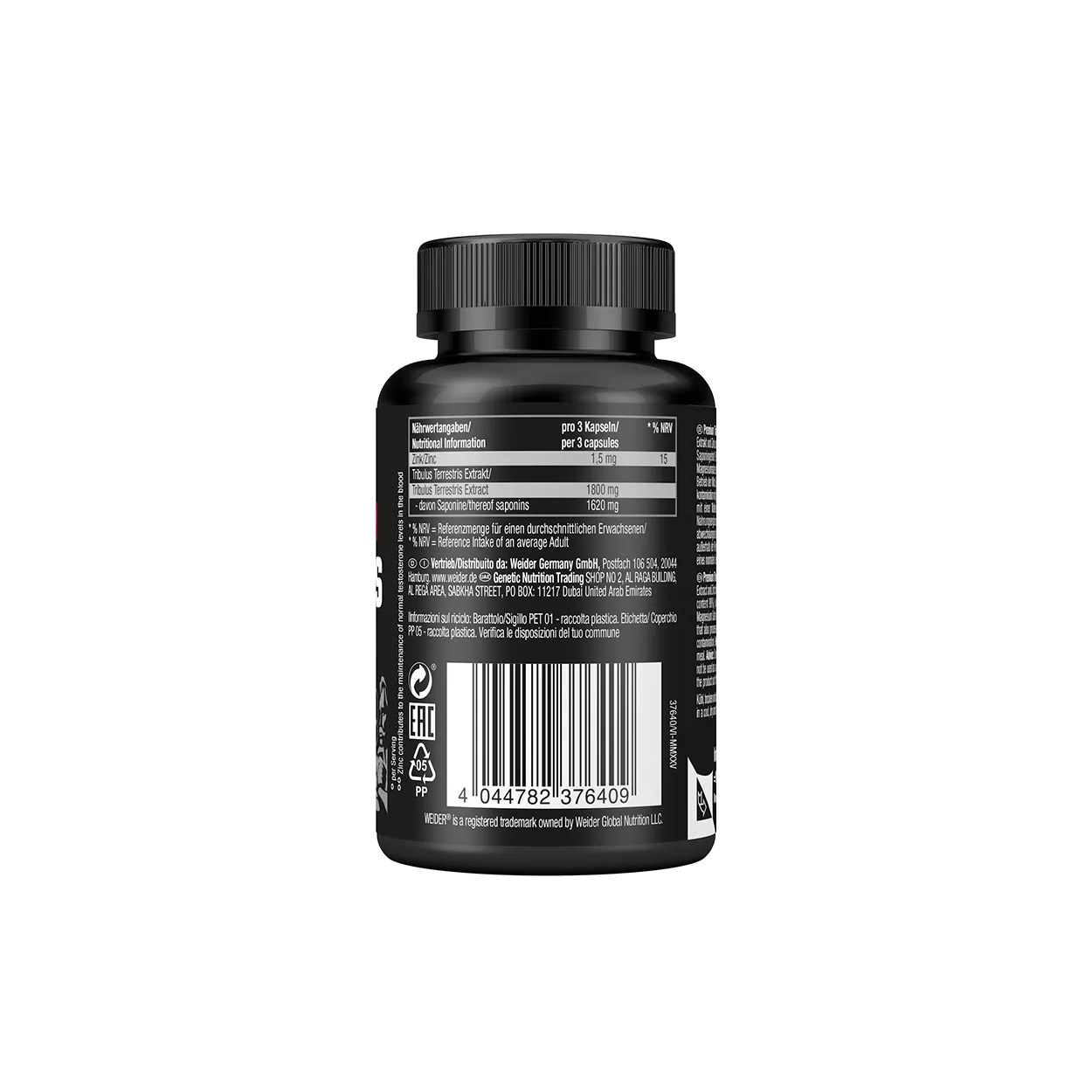 Weider Premium Tribulus gélules 1 800 mg zinc 90 % saponines