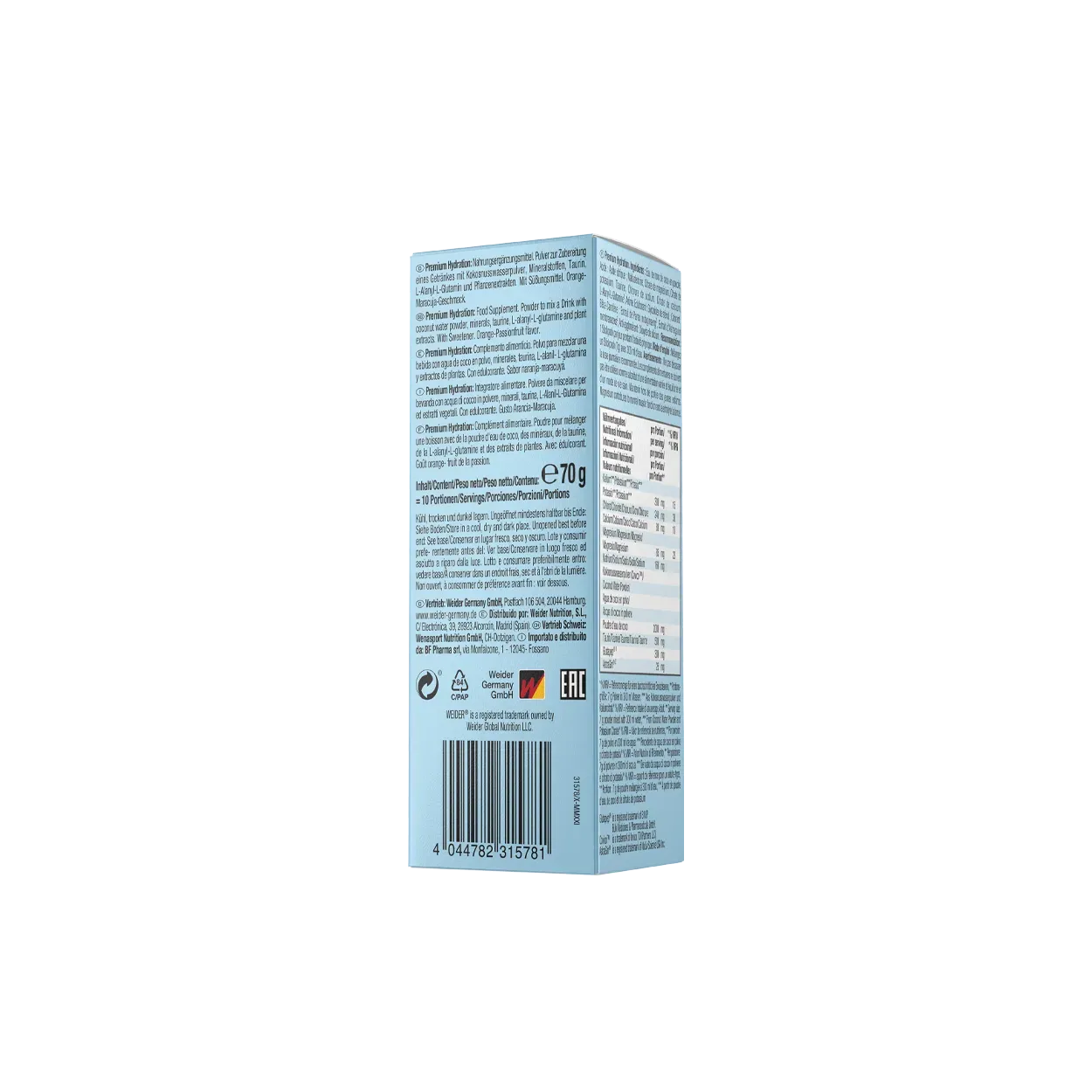 Weider Premium Hydration poudre d’hydratation Orange Passionfruit