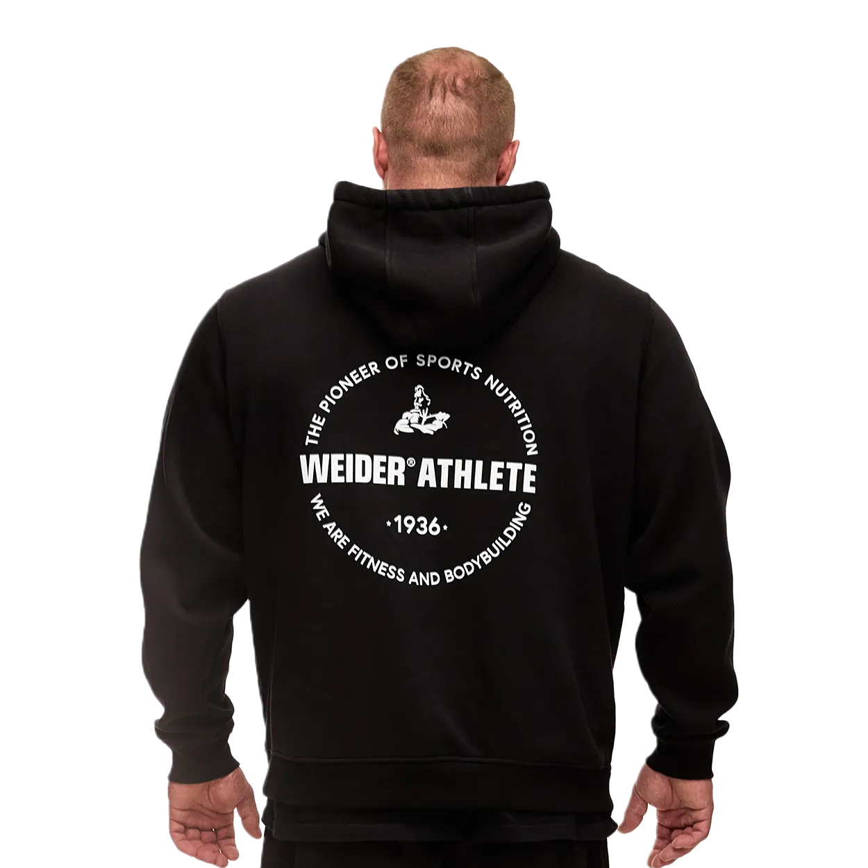 Weider Pioneer Black hoodie noir unisexe à capuche