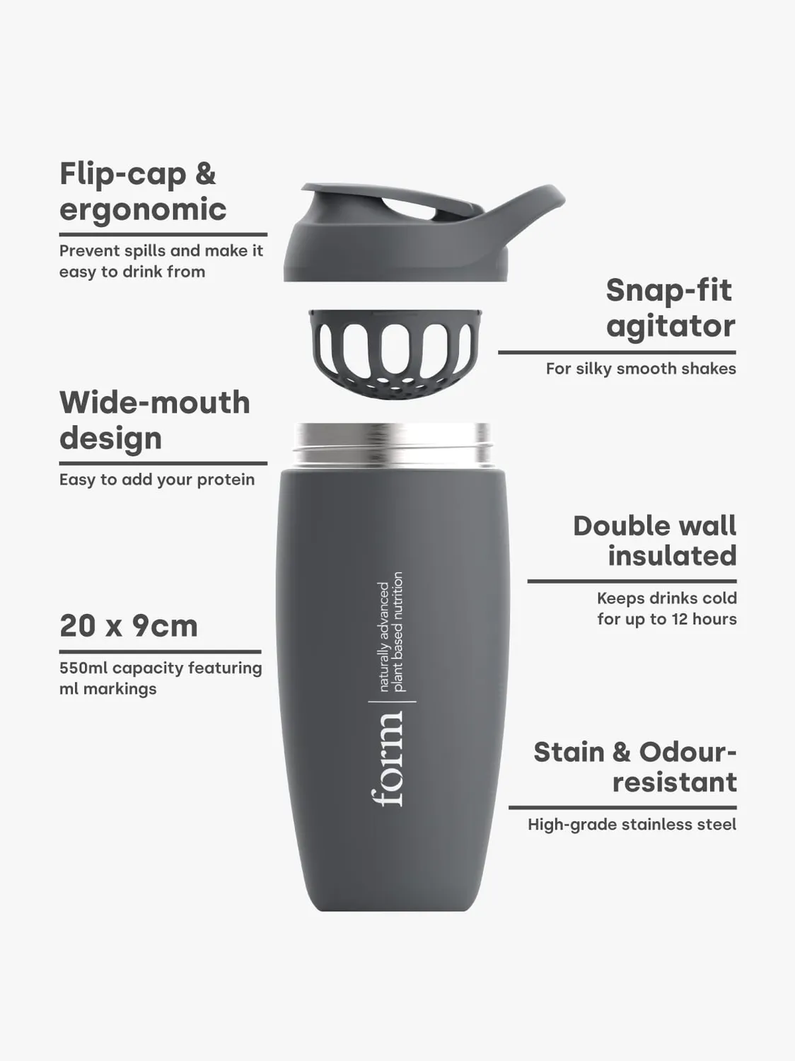 FORM NUTRITION Insulated Stainless Steel Shaker shaker isotherme inox