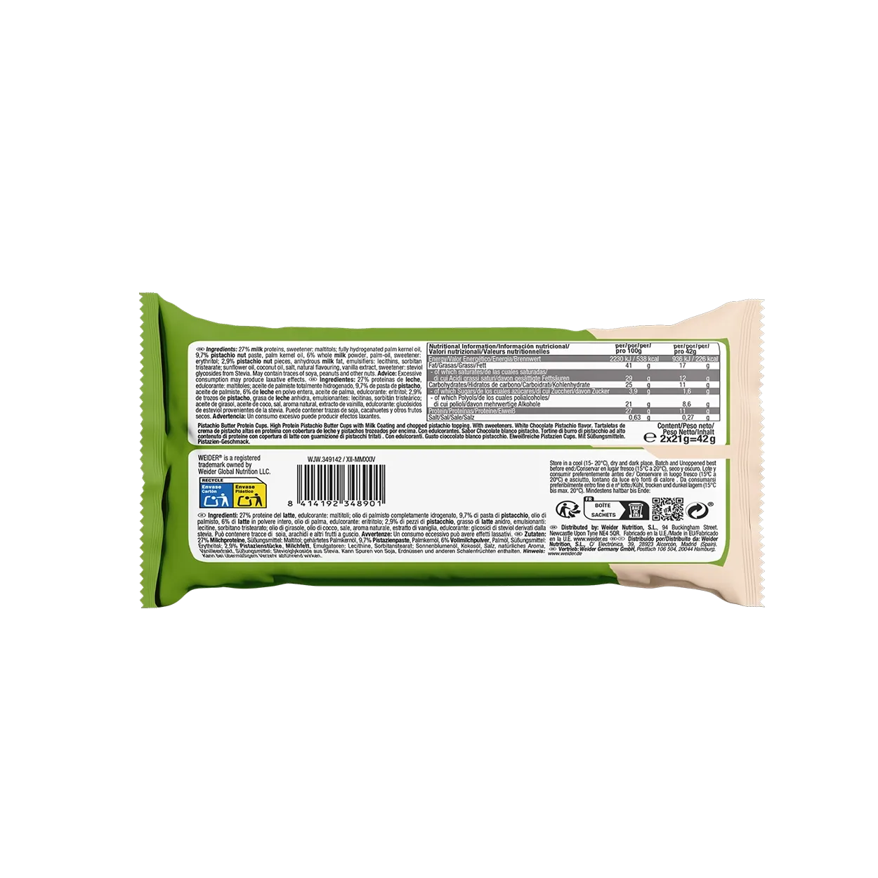 Weider Protein Cups snack protéiné boîte x20