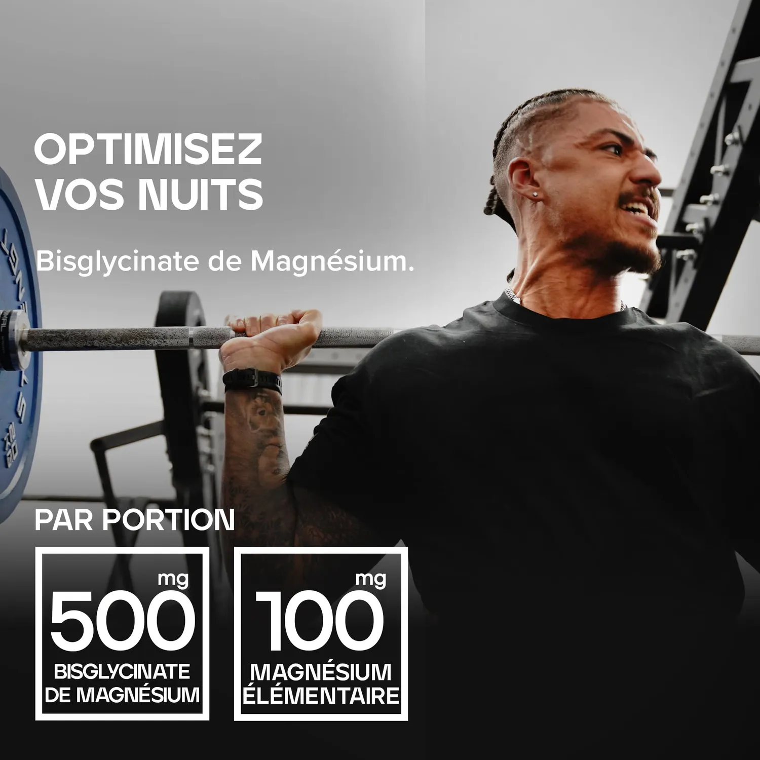 BULK Bisglycinate de magnésium comprimés 500 mg 60 haute biodisponibilité