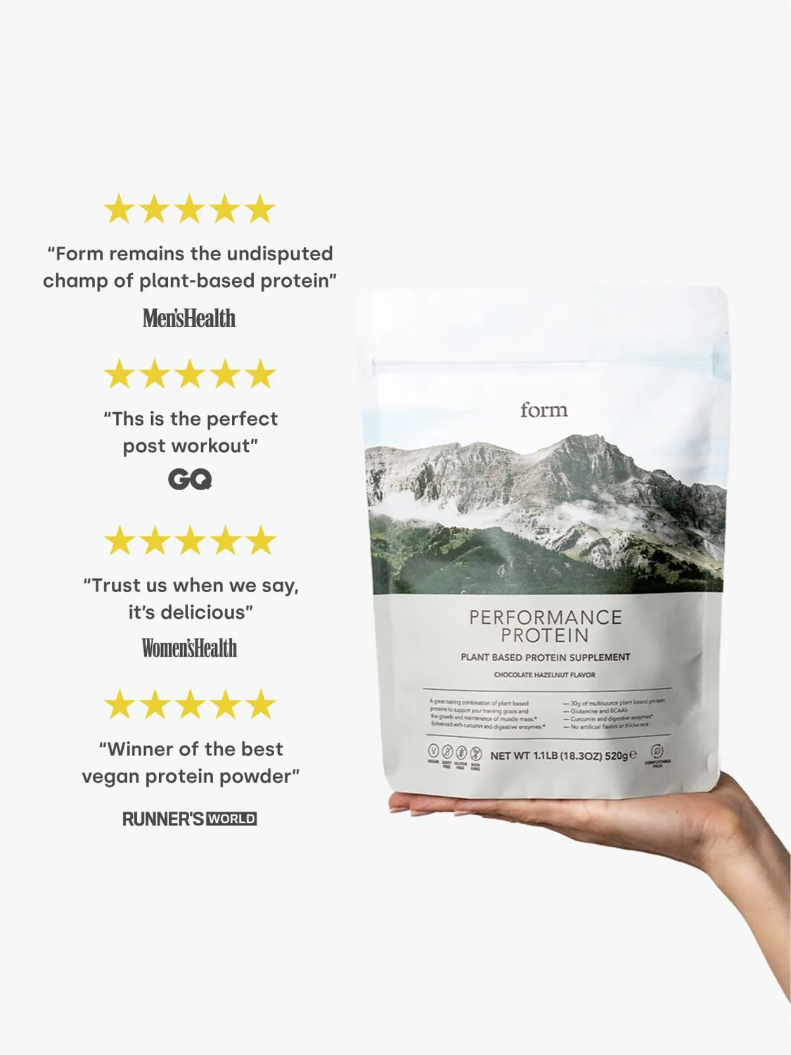 FORM NUTRITION Performance Protein poudre protéinée vegan 30 g curcuma