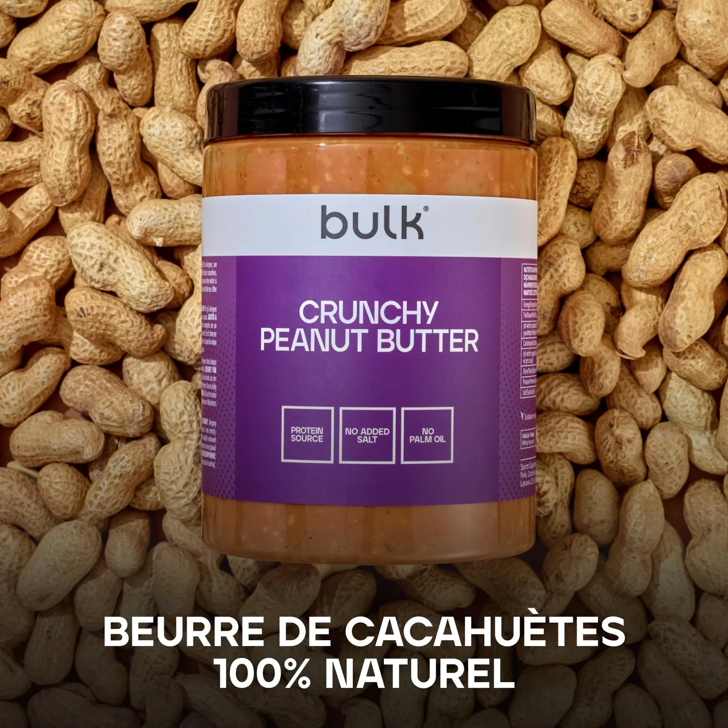 BULK Beurre de Cacahuète croustillant 1 kg 100 % cacahuètes