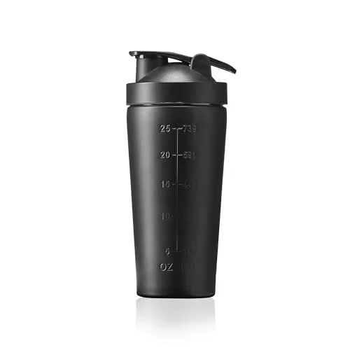 BULK Shaker Deluxe acier inoxydable noir 750 ml étanche