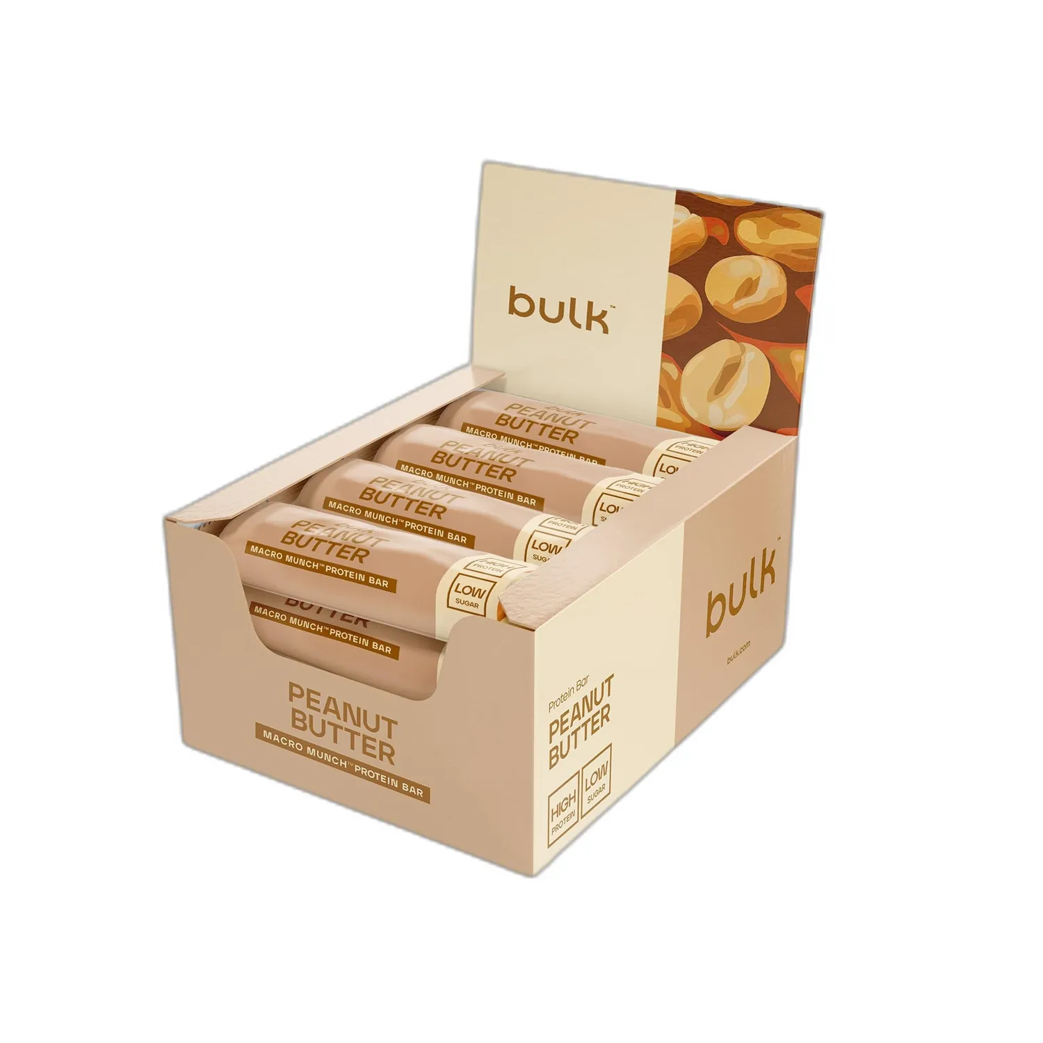 BULK Macro Munch Barre protéinée Biscuit et crème 62 g, riche en fibres