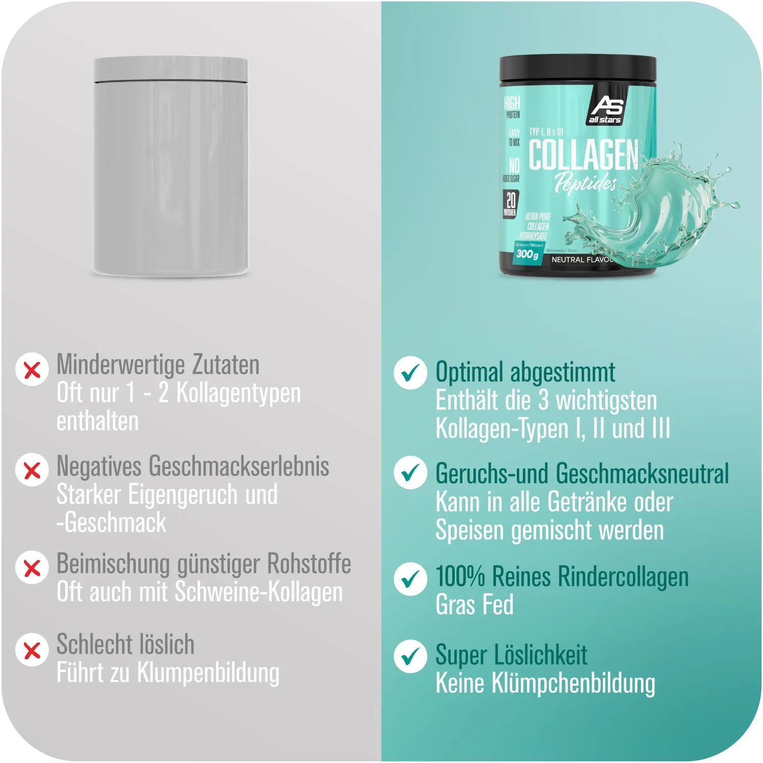 AllStars Collagen Peptides poudre 300 g bovin neutre