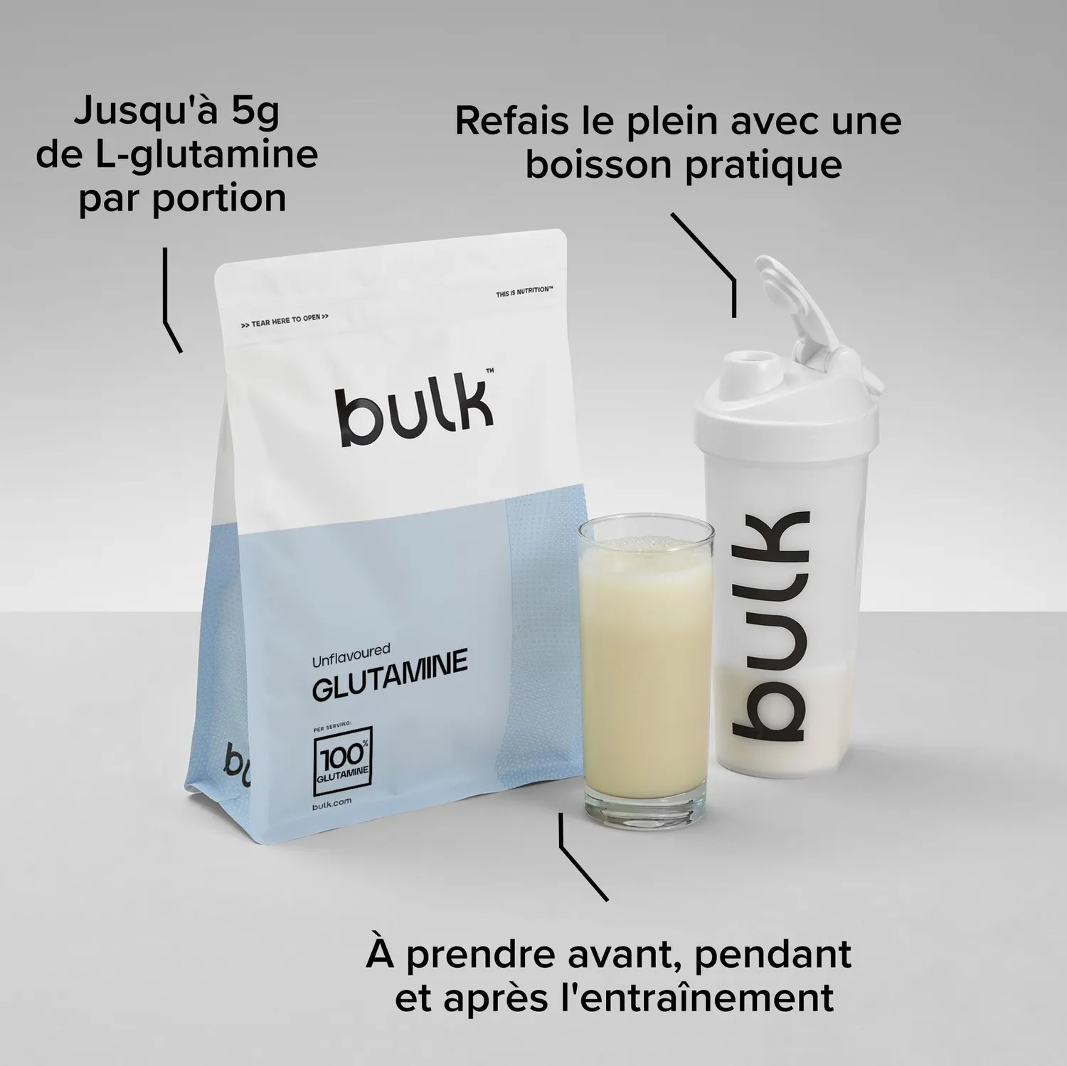 BULK Glutamine en Poudre glutamine nature 500 g pure