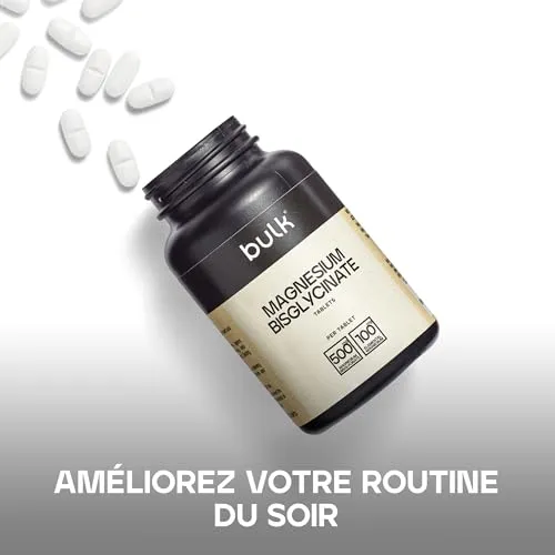 BULK Bisglycinate de magnésium comprimés 500 mg 60 haute biodisponibilité