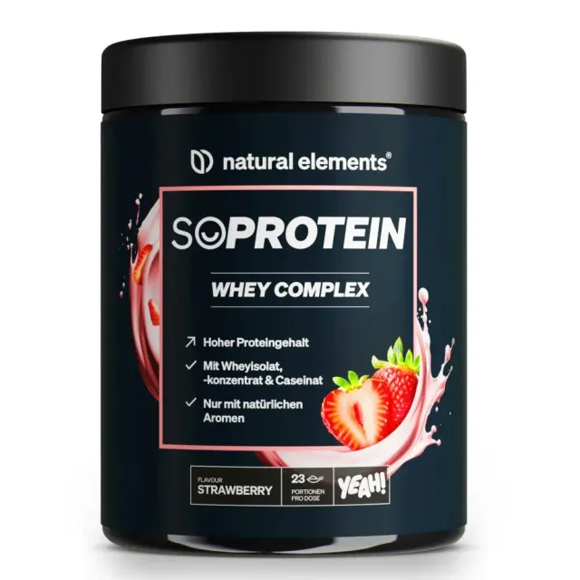 Natural Elements SoProtein Whey Complex whey protéine 690 g fraise