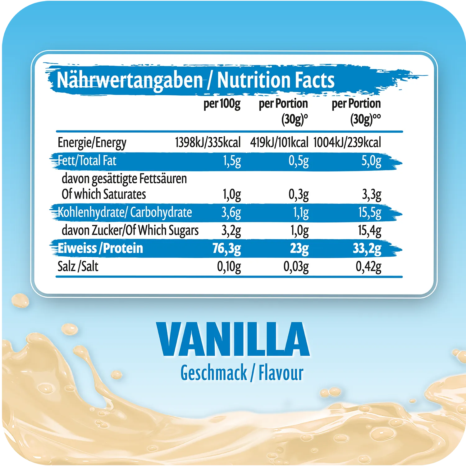 AllStars Muscle Protein poudre protéinée vanille 300 g crémeuse