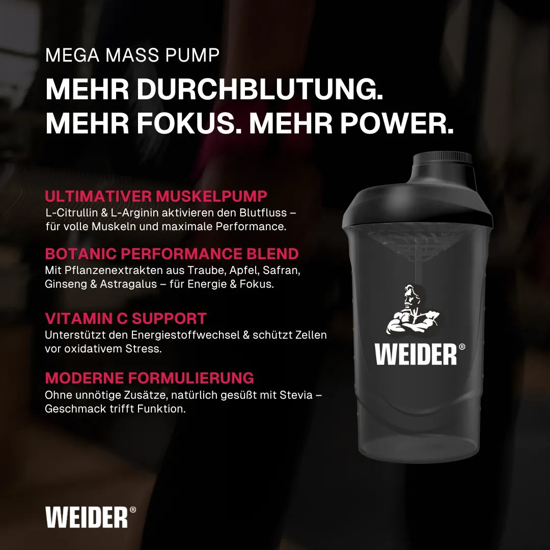 Weider Mega Mass Pump booster pré-entraînement Black Currant sachet