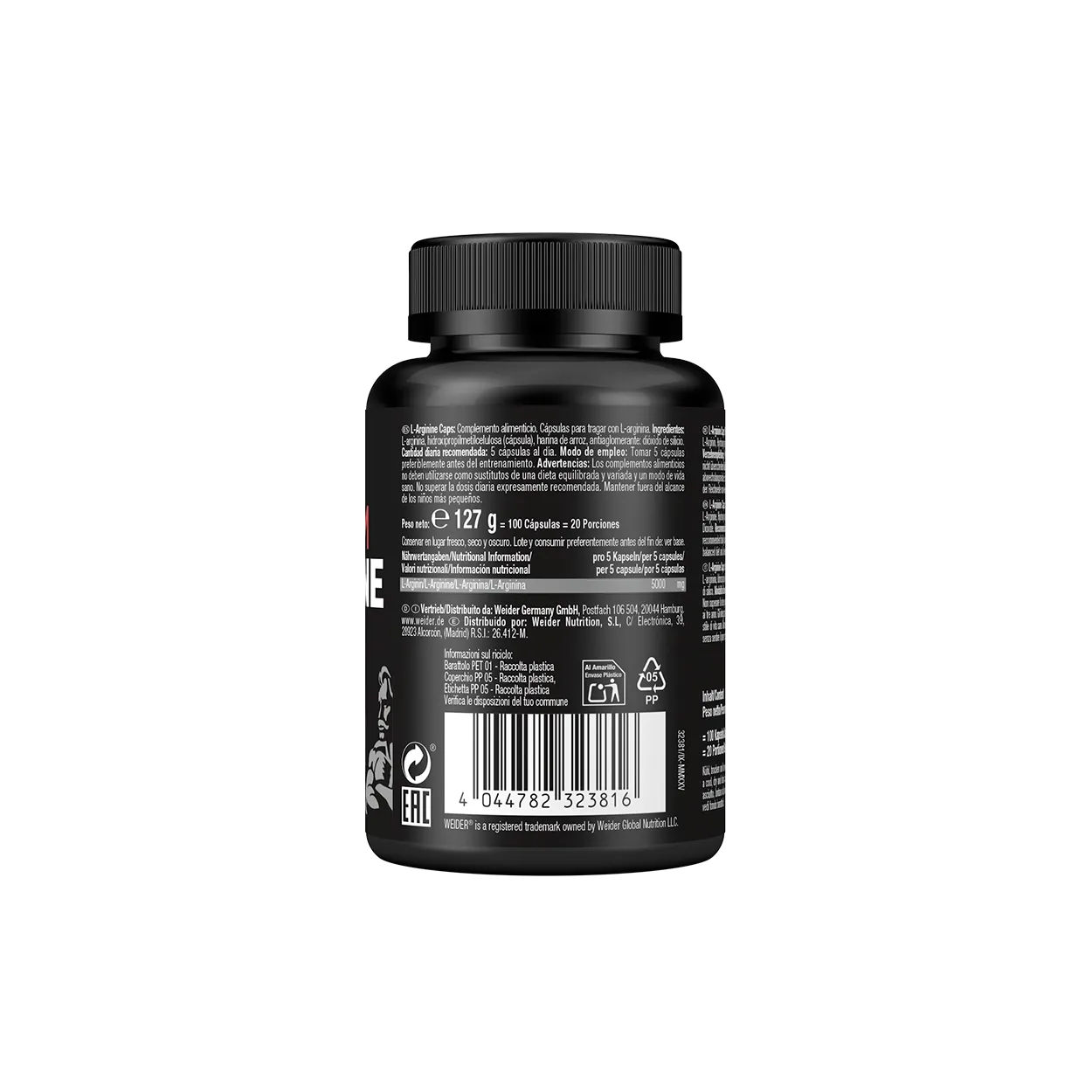 Weider L-Arginine Caps capsules 100 unités 5000 mg par portion