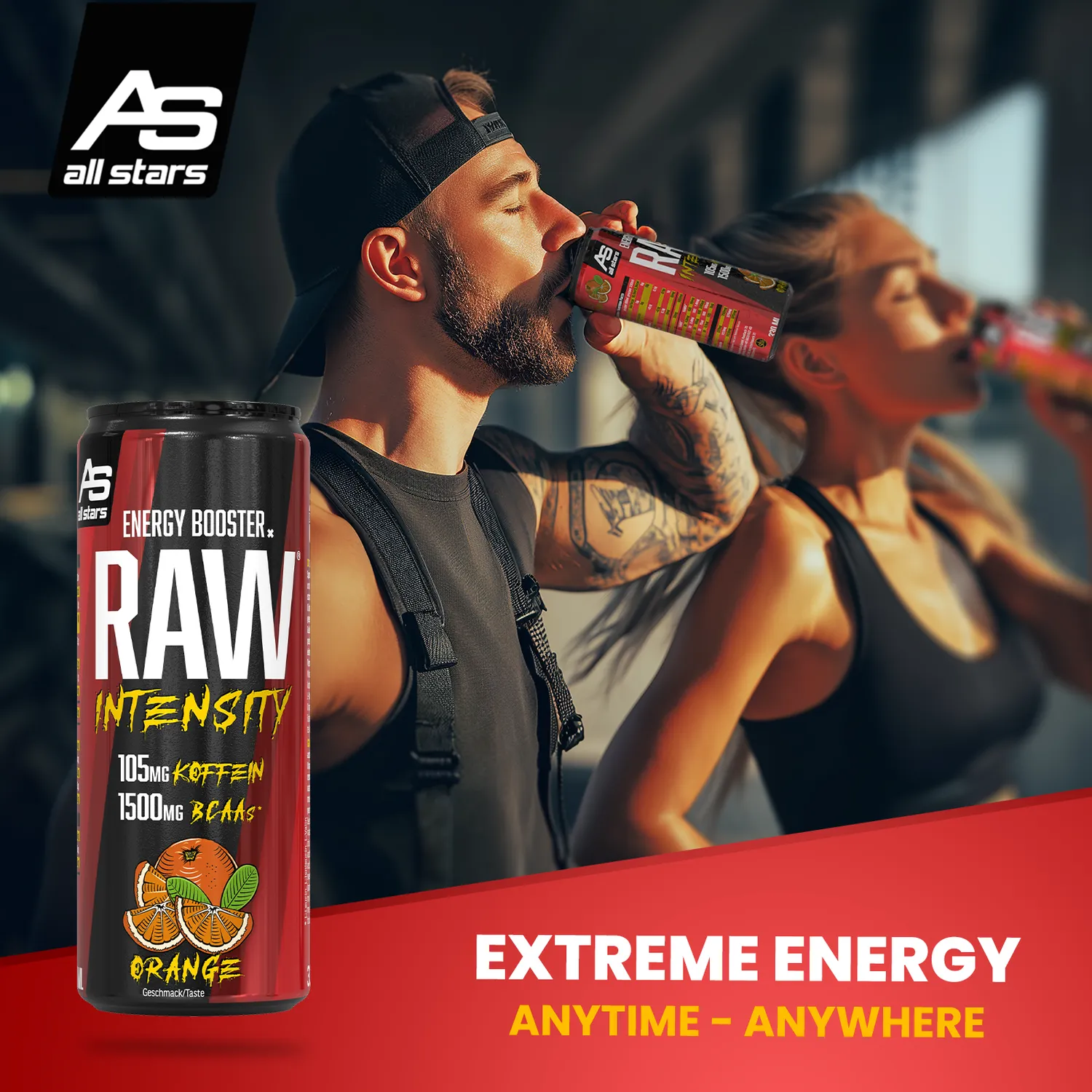 AllStars Raw Intensity boisson énergisante orange 330 ml