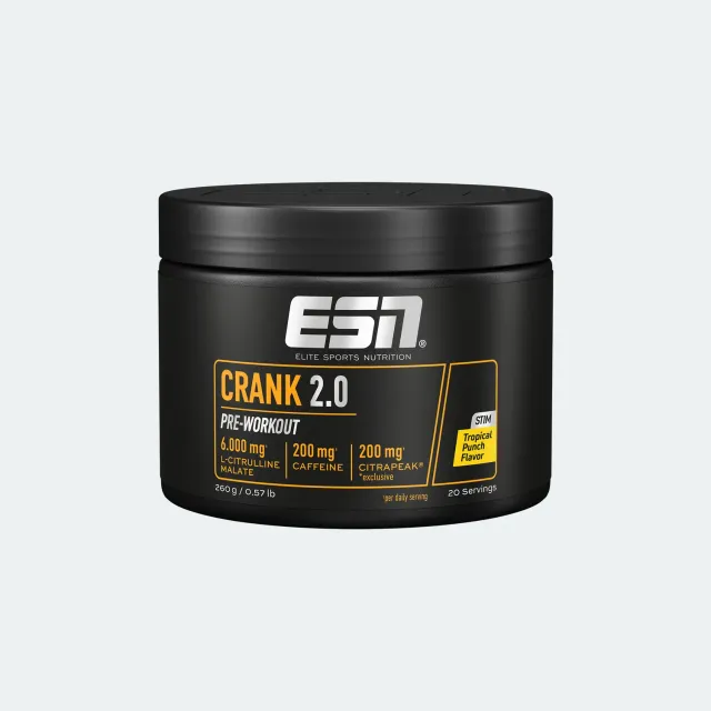 ESN Crank 2.0 pré-workout Strawberry Kiwi 13 g caféine