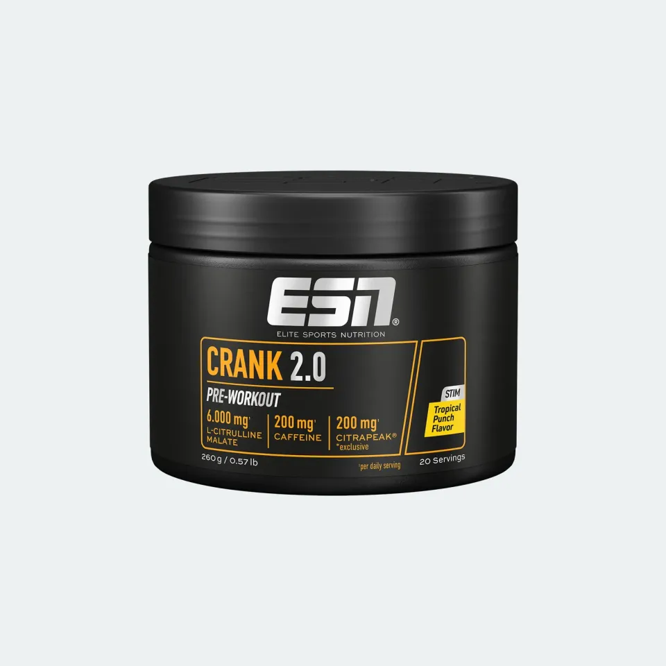 ESN Crank 2.0 pré-workout Strawberry Kiwi 13 g caféine