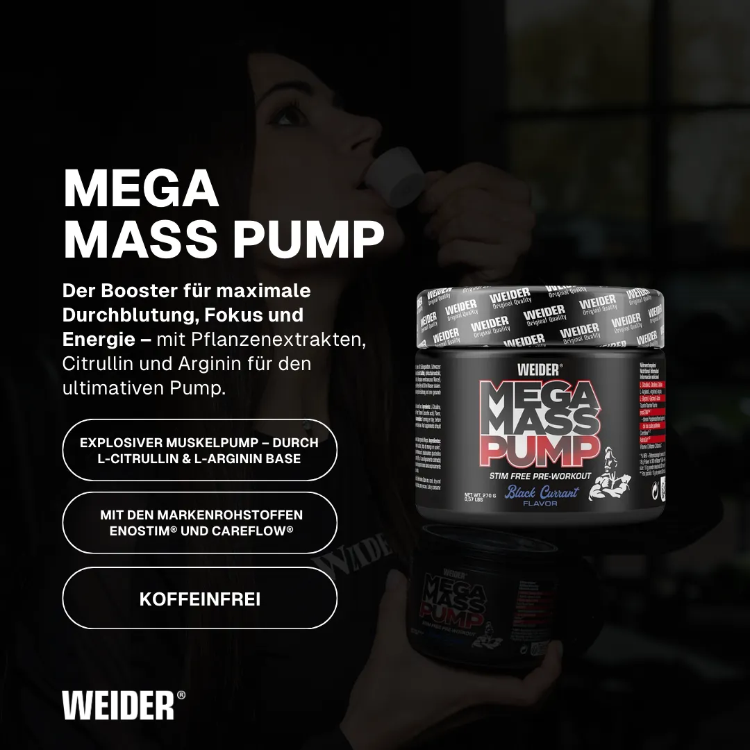 Weider Mega Mass Pump booster pré-entraînement Black Currant sachet