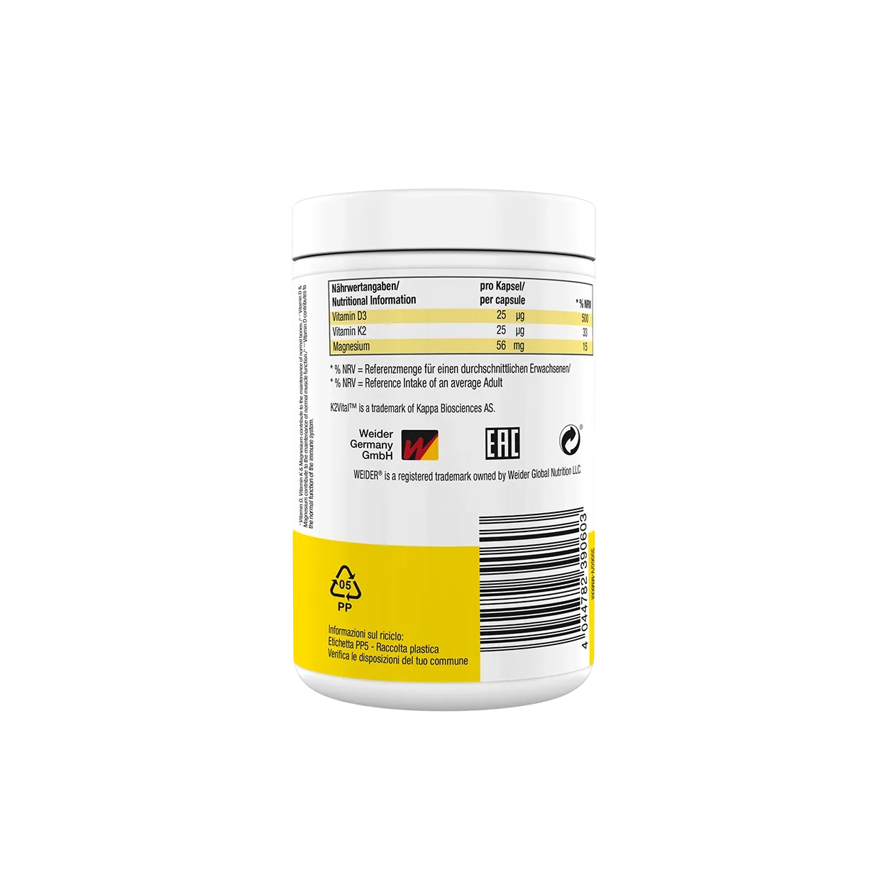 Weider Vitamin D3/K2 Kapseln gélules vitamine D3 K2
