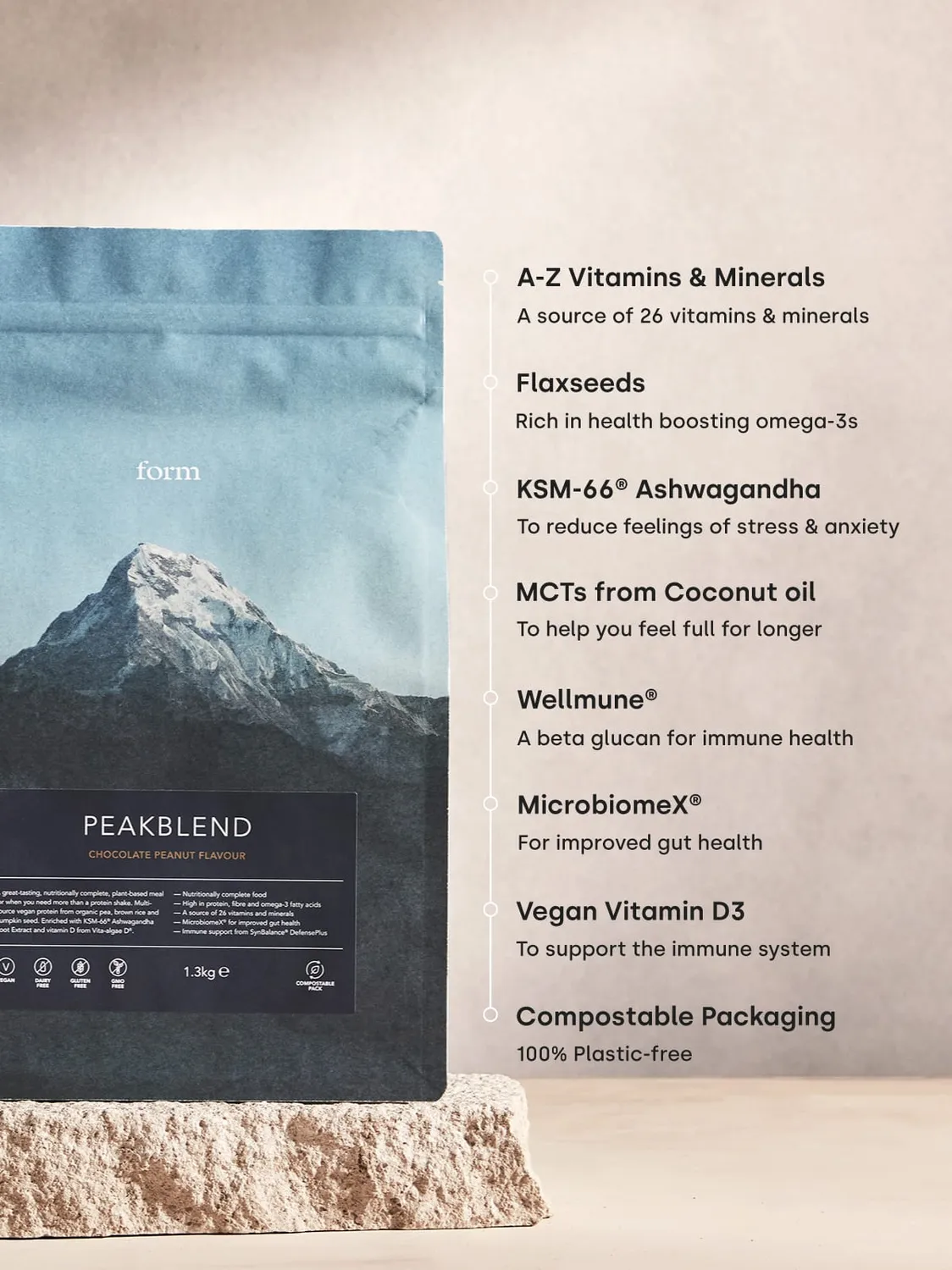 FORM NUTRITION Peakblend substitut de repas vegan en poudre