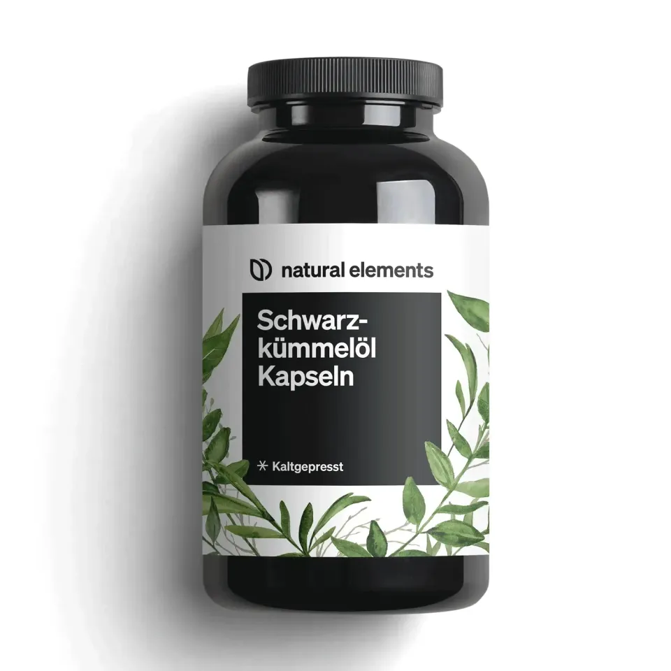 Natural Elements Schwarzkümmelöl huile de nigelle 400 gélules, pressée à froid
