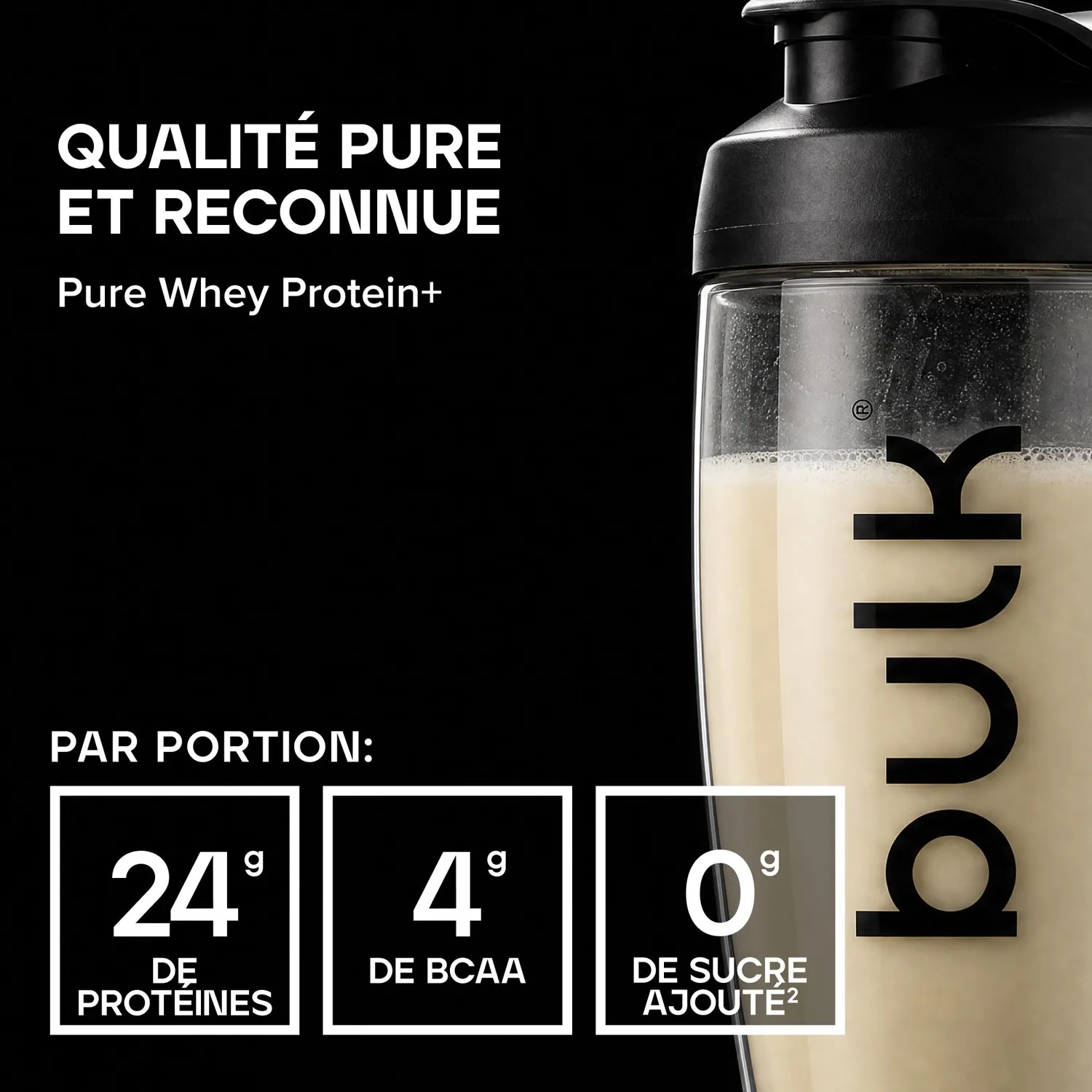 Bulk Pure Whey Protein+ whey vanille 900 g 24 g