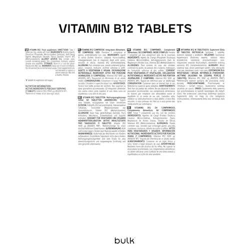 BULK Vitamine B12 comprimés 1000 mcg 60 comprimés haute dose