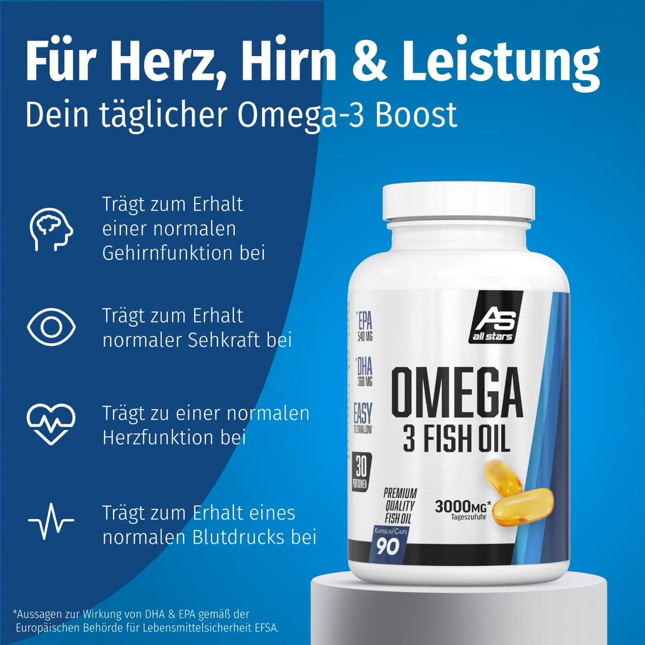 AllStars Omega-3 Fish Oil capsules 90 unités EPA DHA