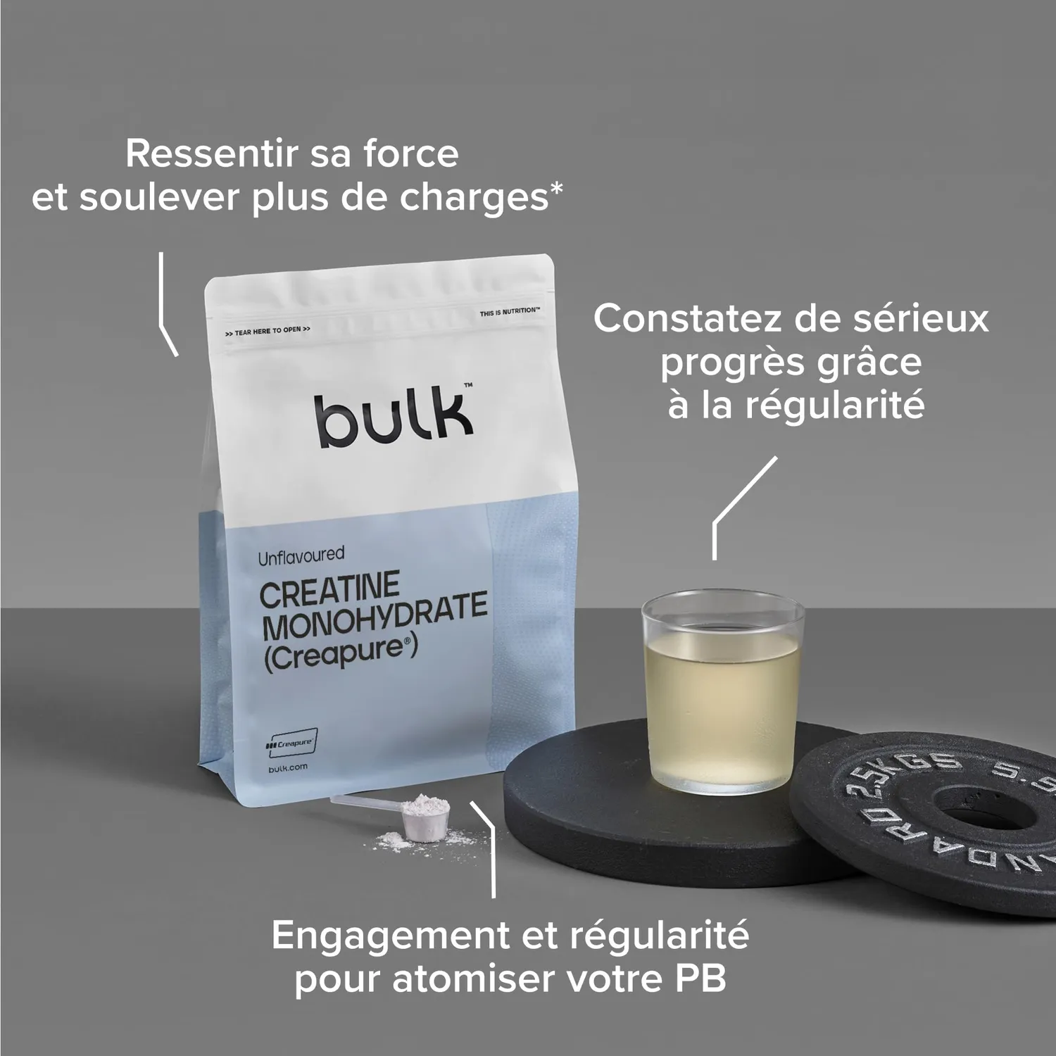 BULK Pure Series Creapure Creatine Monohydrate créatine 500 g