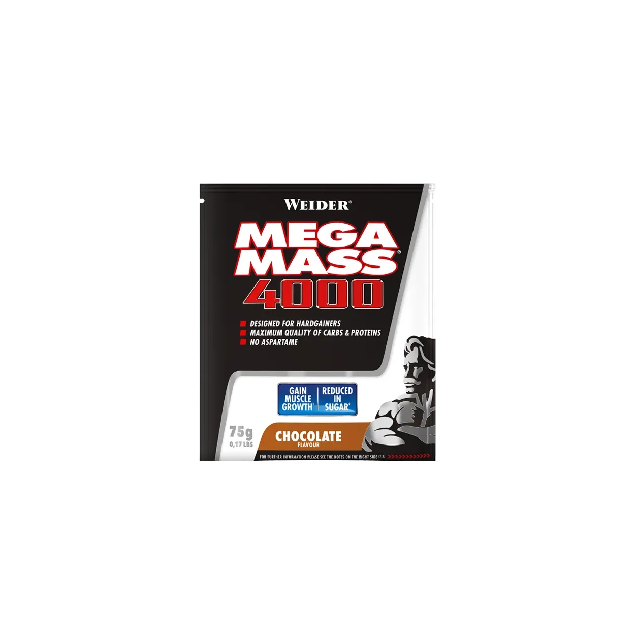 Weider Mega Mass 4000 gainer vanille sachet 75 g protéines et créatine