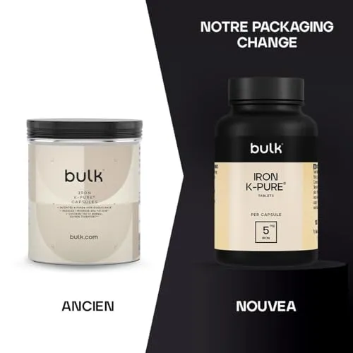 BULK Bisglycinate ferreux capsules 20 mg 90 végétariennes