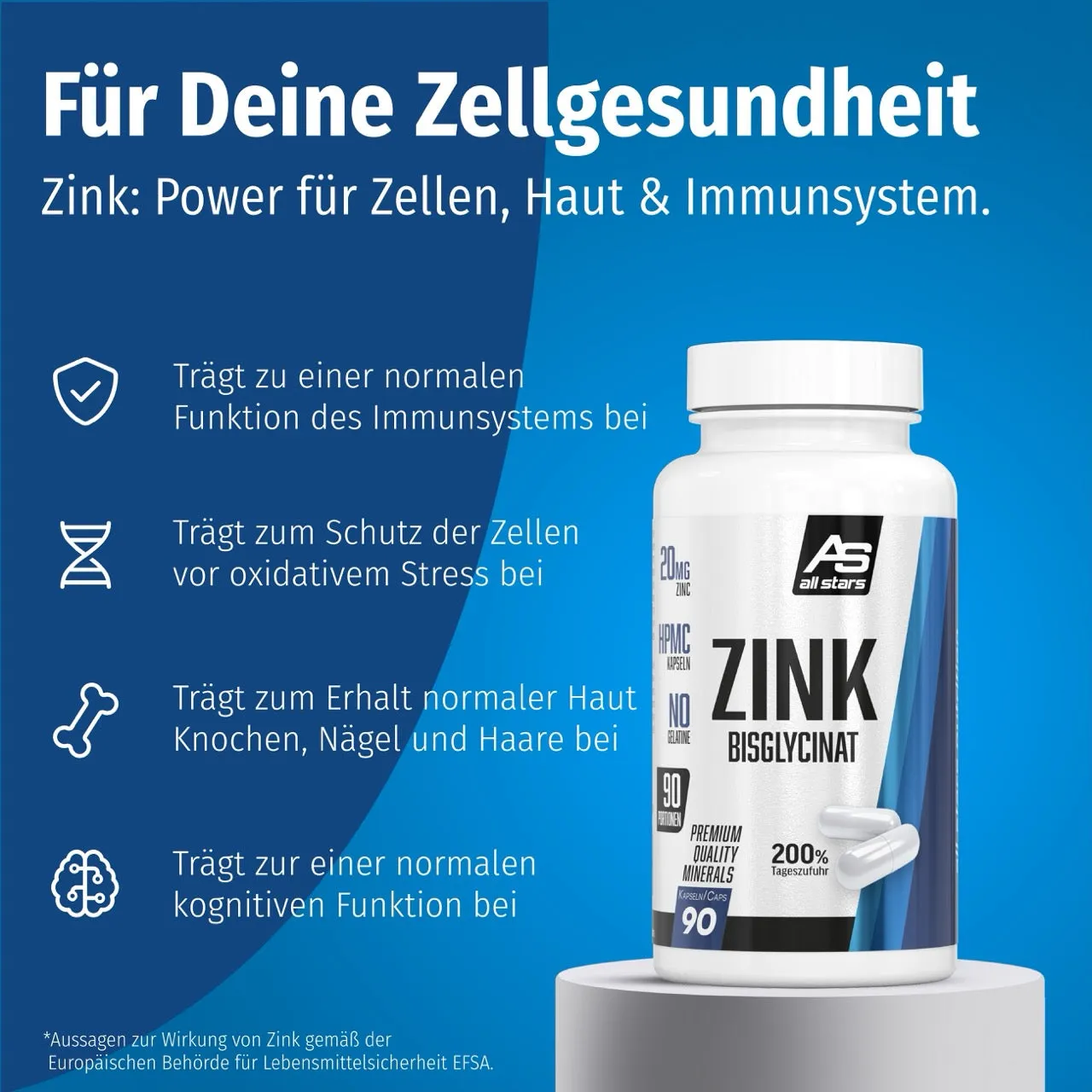 AllStars Pure Zinc gélules 90 unités bisglycinate