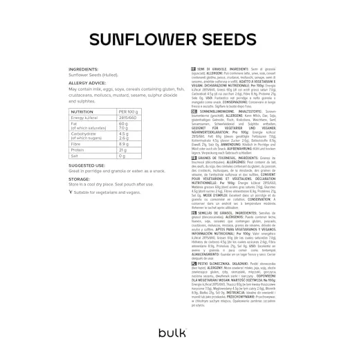 BULK Graines de tournesol 500 g sans gluten