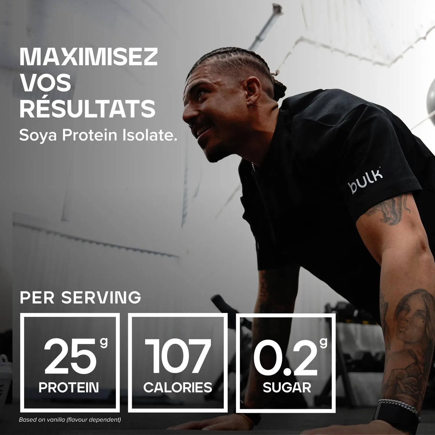 BULK Isolat de protéine de soja poudre 1 kg Vanille végétale